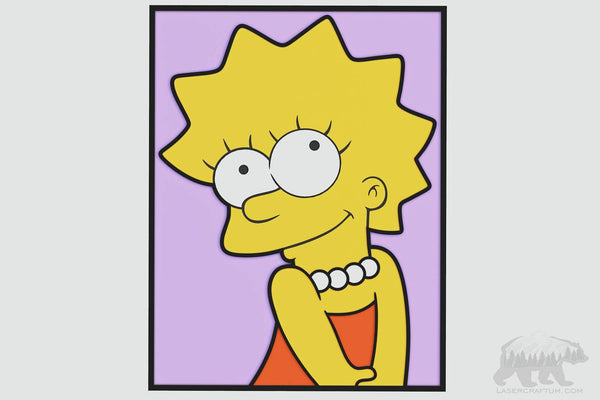 Lisa Simpson Portrait Layered Design for cutting