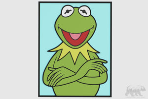 Kermit Portrait Layered Design for cutting