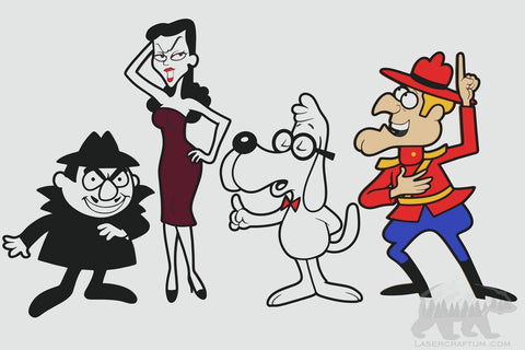 Natasha, Boris, Dudley, Mr. Peabody Layered Design for cutting
