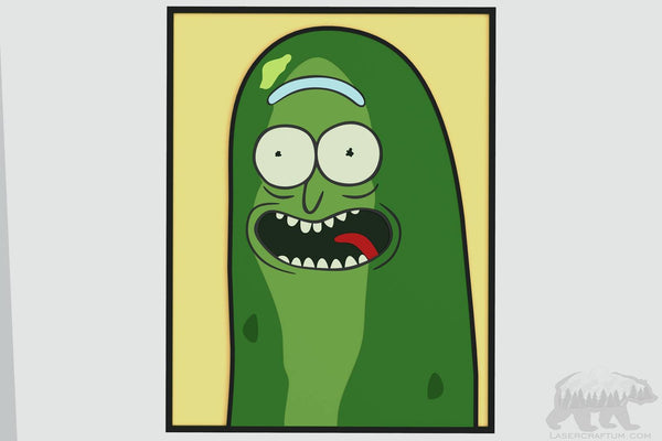 Pickle Rick Portrait Layered Design for cutting