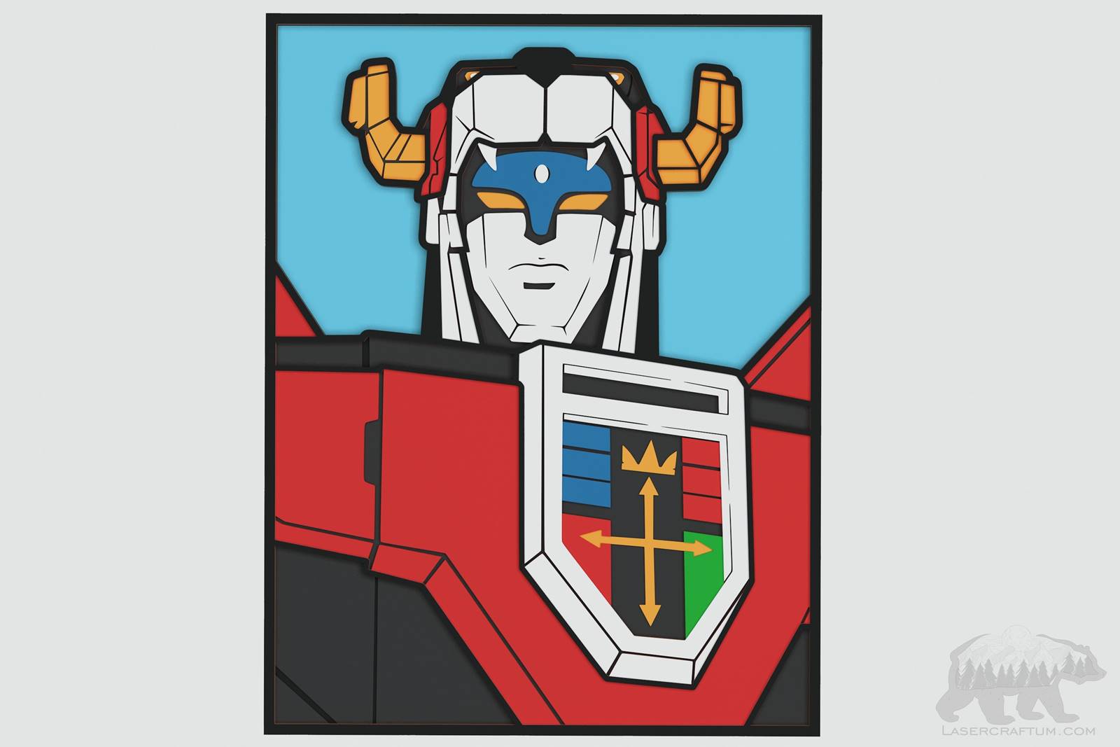 Voltron Layered Design for cutting - LaserCraftum
