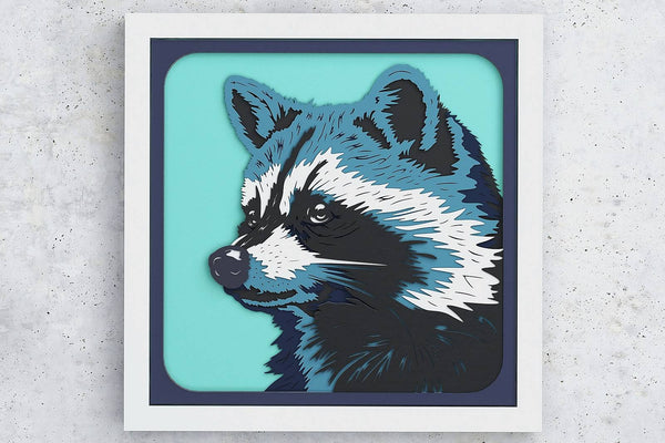 Raccoon Shadow Box. File for cutting