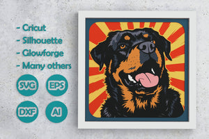 Rottweiler Shadow Box. File for cutting