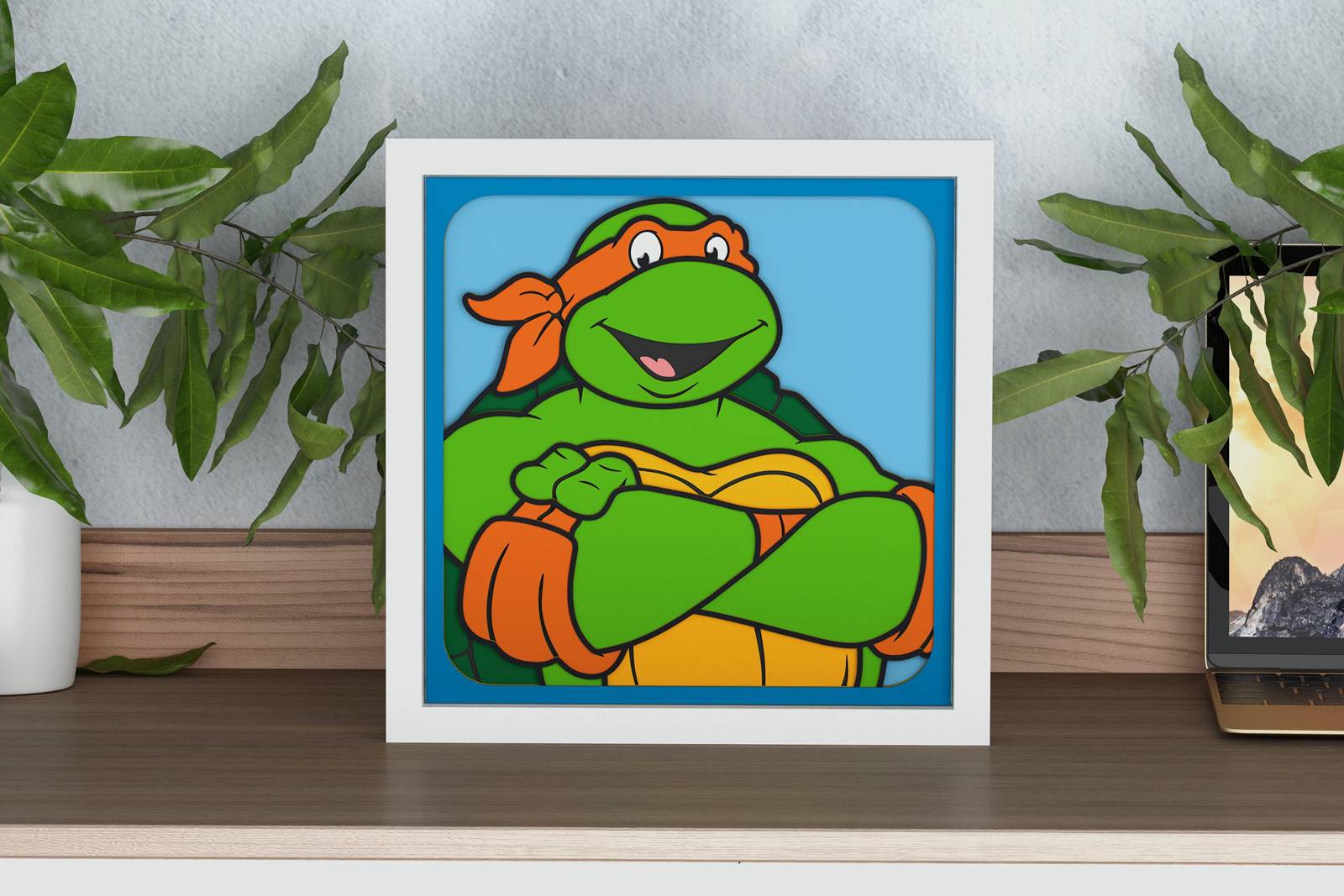 Ninja Turtle Shadow Box. File for cutting