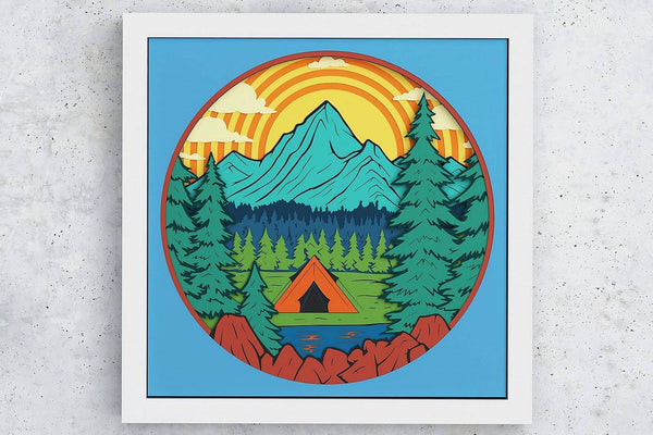Mountains Shadow Box v4. File for cutting