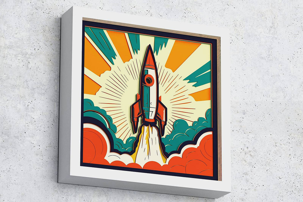 Rocket Shadow Box. File for cutting - LaserCraftum