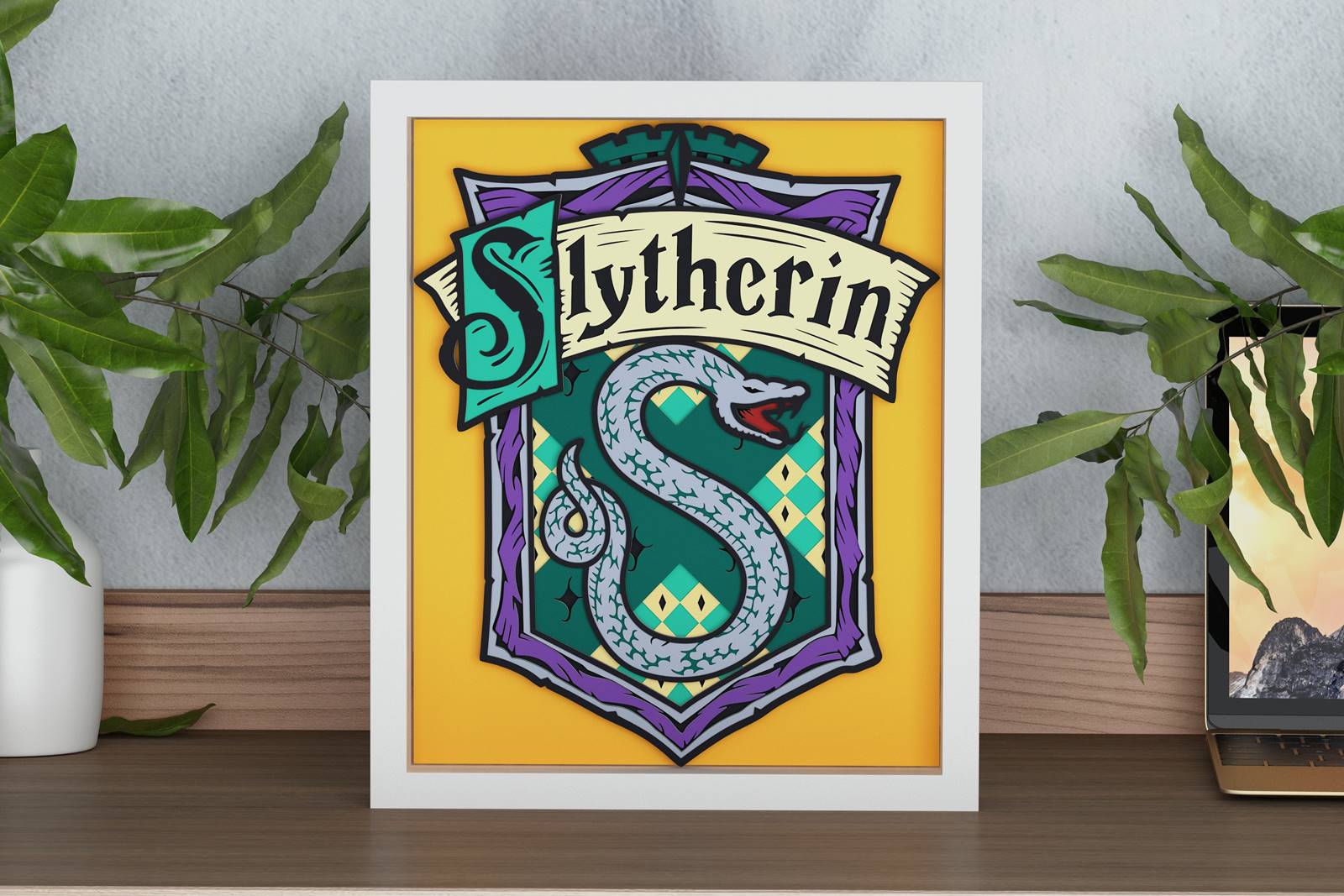 Slytherin Shadow Box. File for cutting