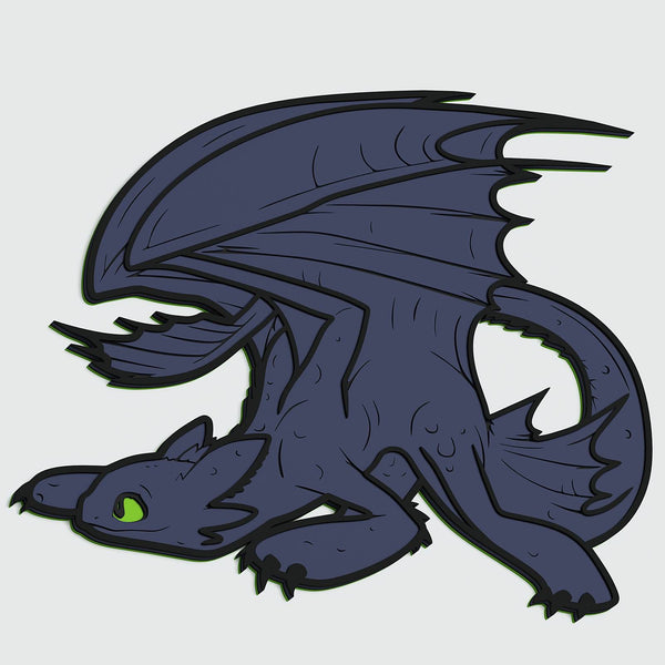 Toothless (How to Train Your Dragon) Layered Design for cutting