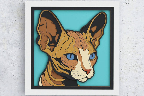 Sphinx Cat Shadow Box. File for cutting
