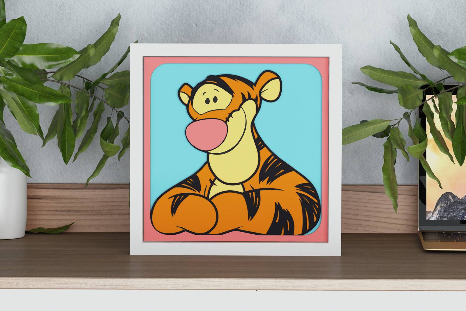 Tigger Shadow Tigger Shadow Box. File for cutting - LaserCraftum