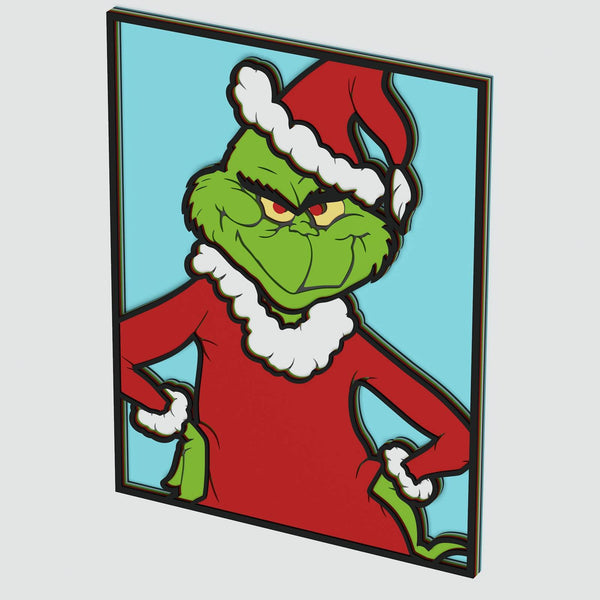 Grinch Portrait Layered Design for cutting