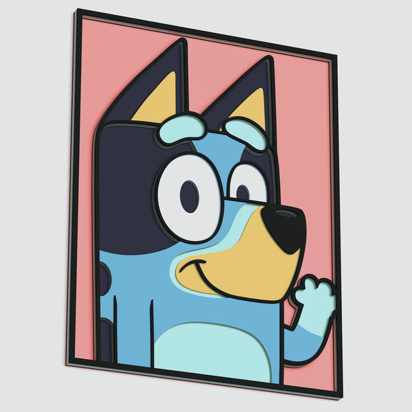 Portrait of Bluey Layered Design for cutting