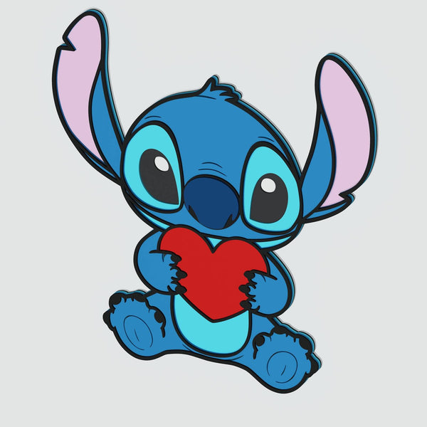 Stitch With Heart Layered Design for cutting