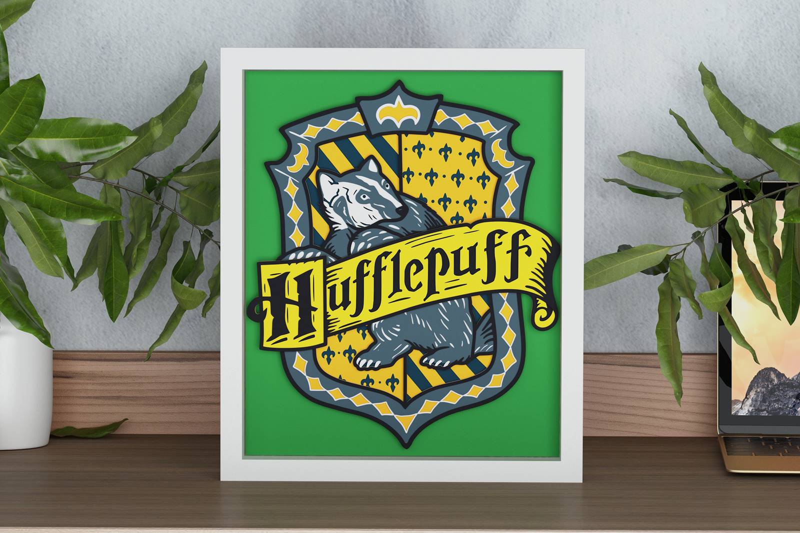 Hufflepuff Shadow Box. File for cutting