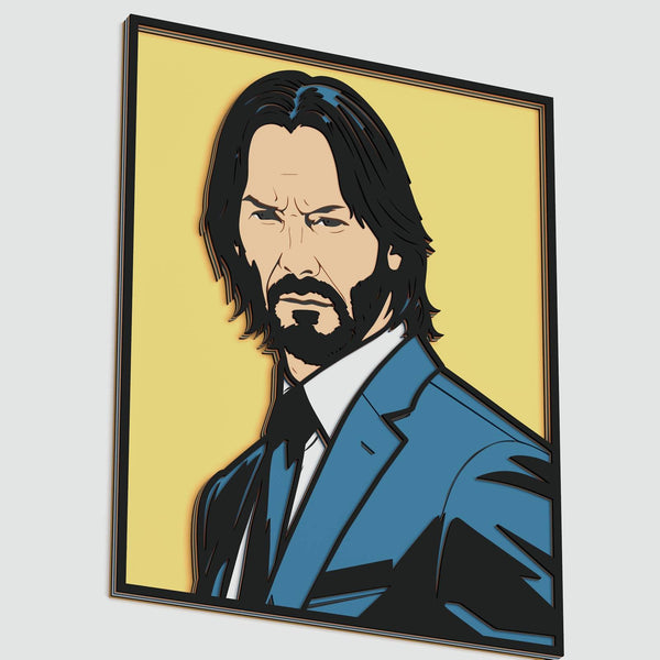 John Wick (Keanu Charles Reeves) Layered Design for cutting