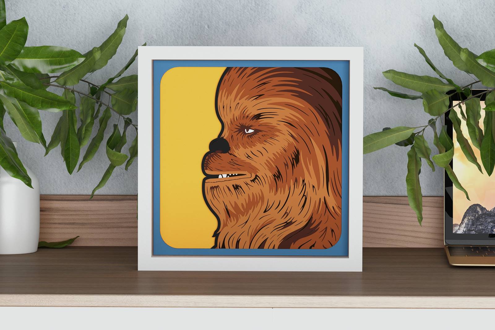 Chewbacca Shadow Box. File for cutting