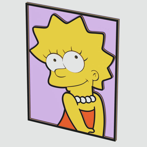 Lisa Simpson Portrait Layered Design for cutting