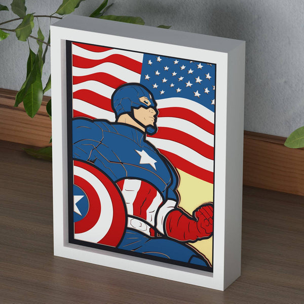 Captain America Shadow Box. File for cutting