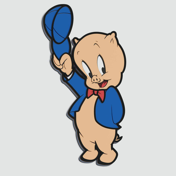 Porky Pig Layered Design for cutting