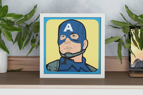 Captain America Shadow Box v2. File for cutting