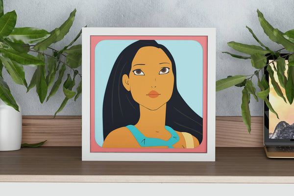 Pocahontas Shadow Box. File for cutting