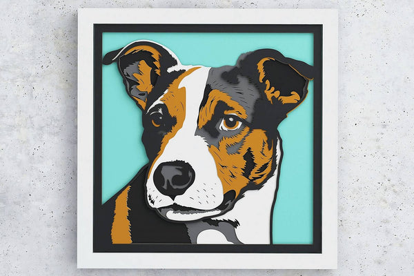 Jack Russell Terrier Shadow Box. File for cutting