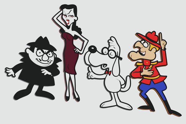 Natasha, Boris, Dudley, Mr. Peabody Layered Design for cutting