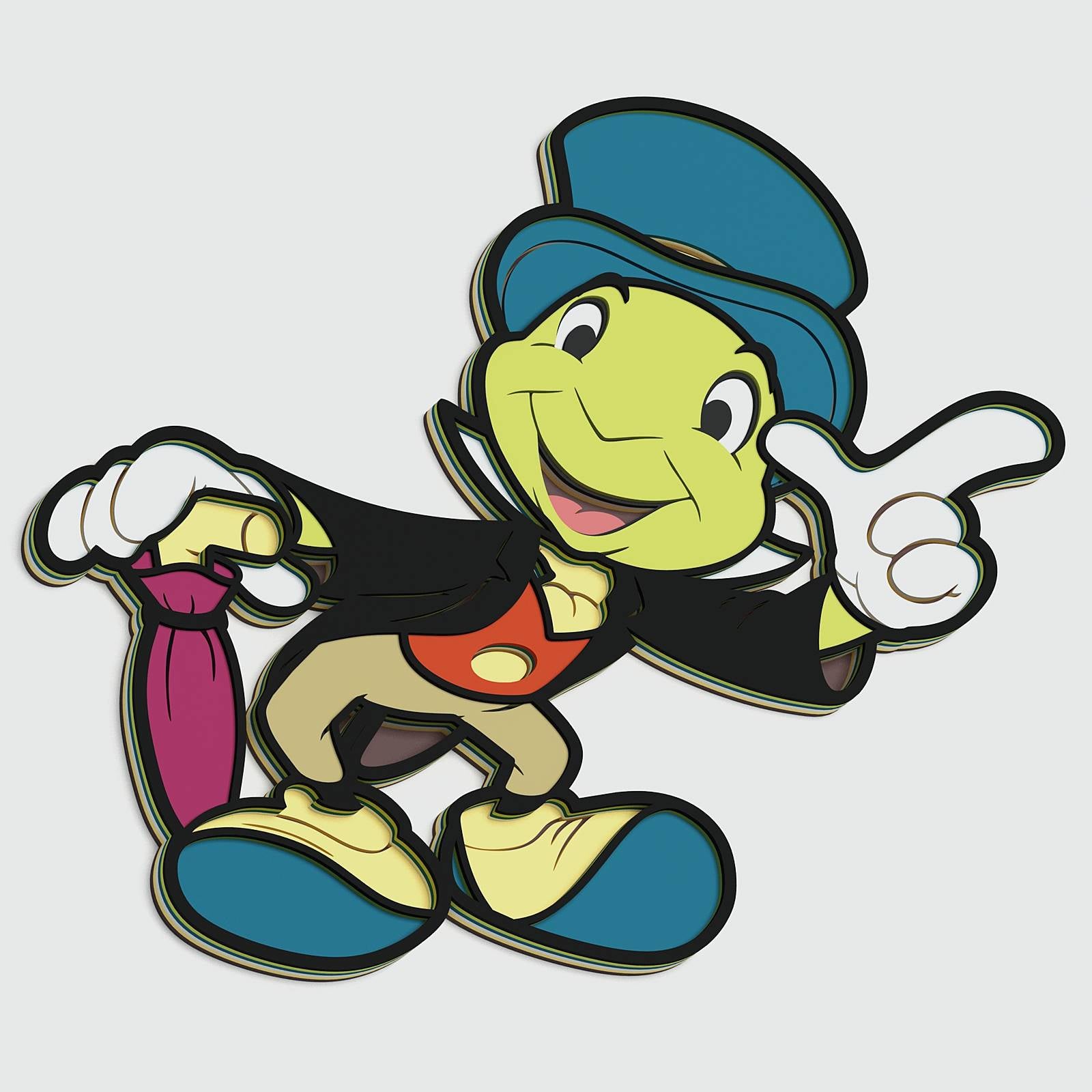 jiminyページ Jiminy Cricket Layered Design for cutting - LaserCraftum