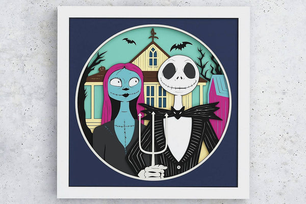 American Gothic Nightmare Shadow Box. File for cutting