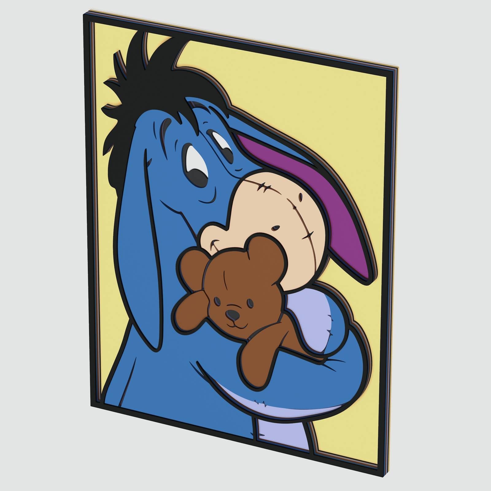 Eeyore Layered Design for cutting - LaserCraftum