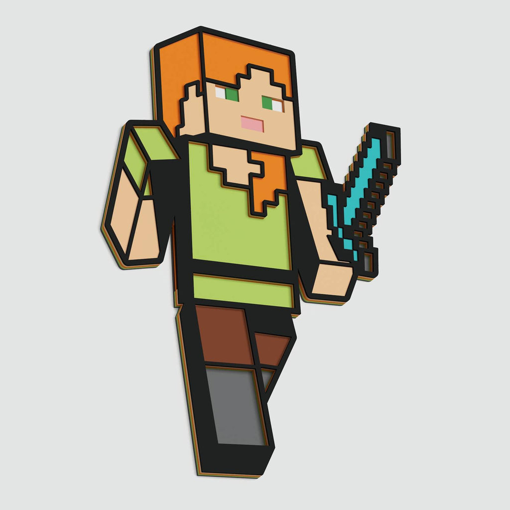 Minecraft Alex Design Minecraft Alex Layered Design for cutting - LaserCraftum