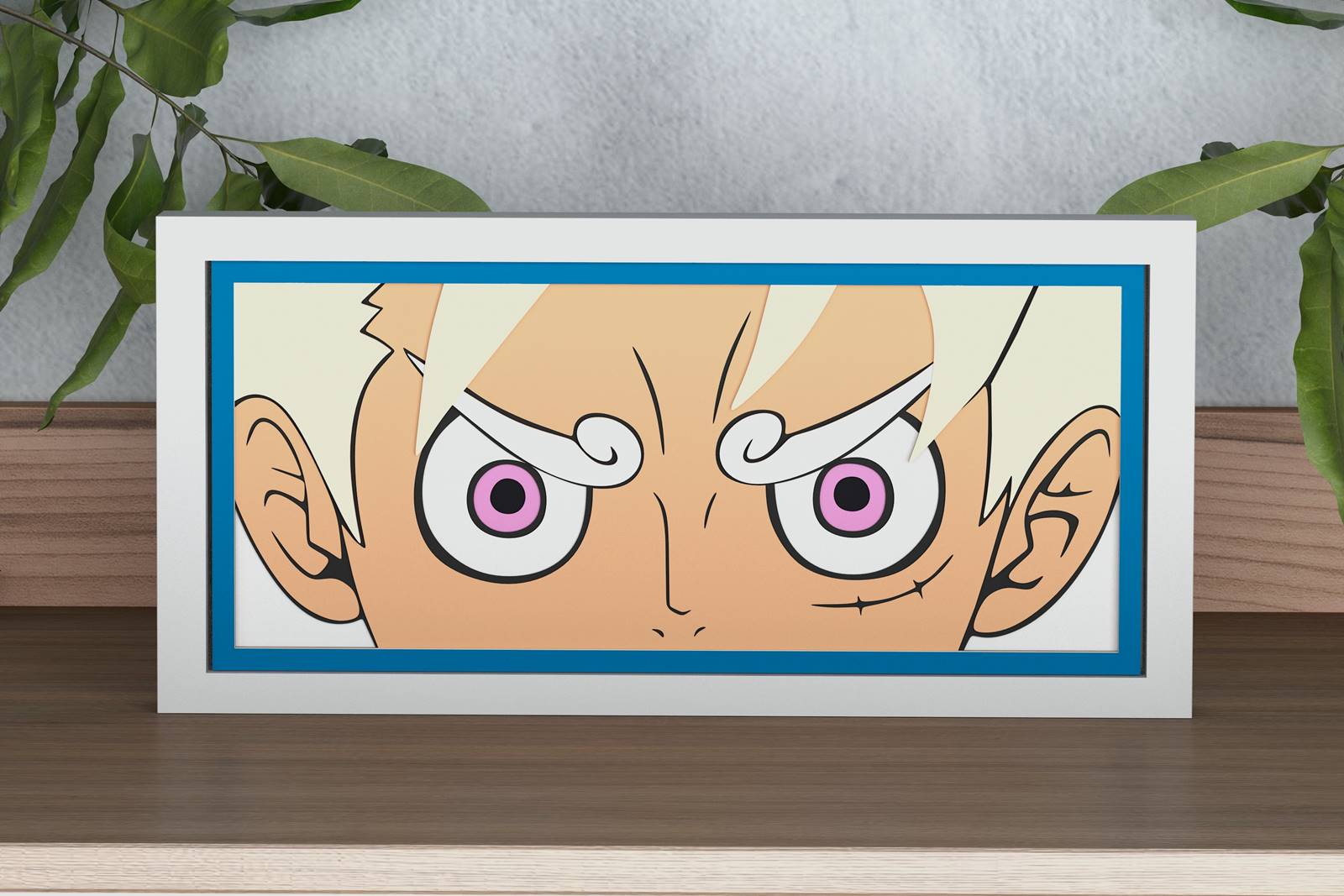 gear 5 eyes Luffy Eyes Shadow Box. File for cutting