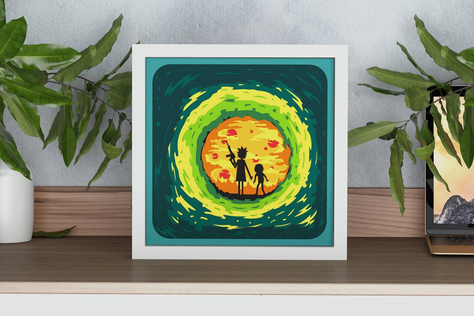 Rick And Morty Shadow Box. File for cutting