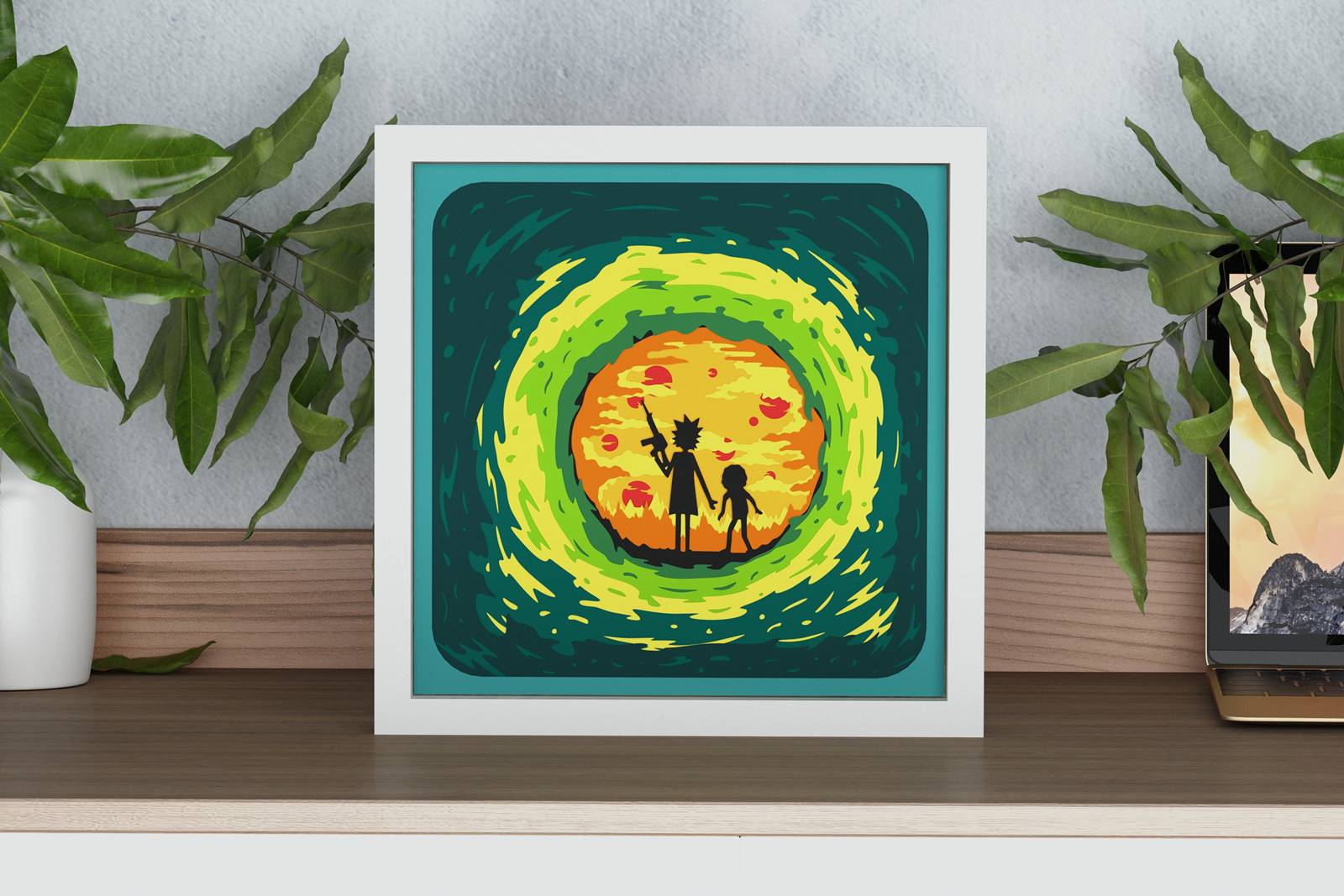 Shadow Rick Rick And Morty Shadow Box. File for cutting - LaserCraftum