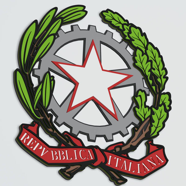 Republica Italiana Logo Layered Design for cutting