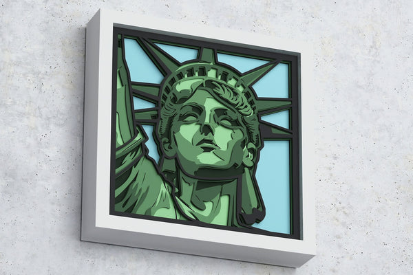 Statue of Liberty Shadow Box. File for cutting