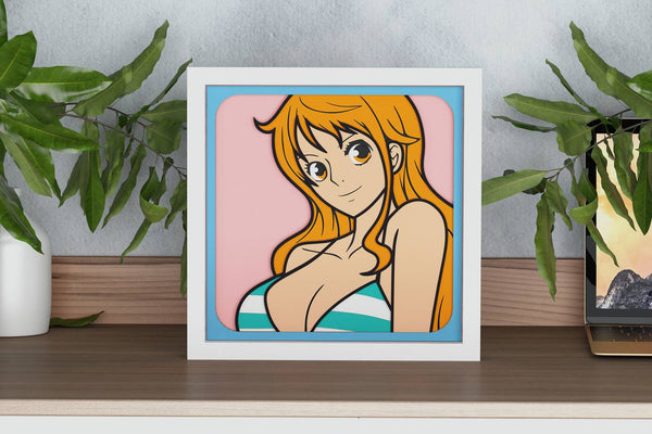 Nami (One Piece) Shadow Box. File for cutting