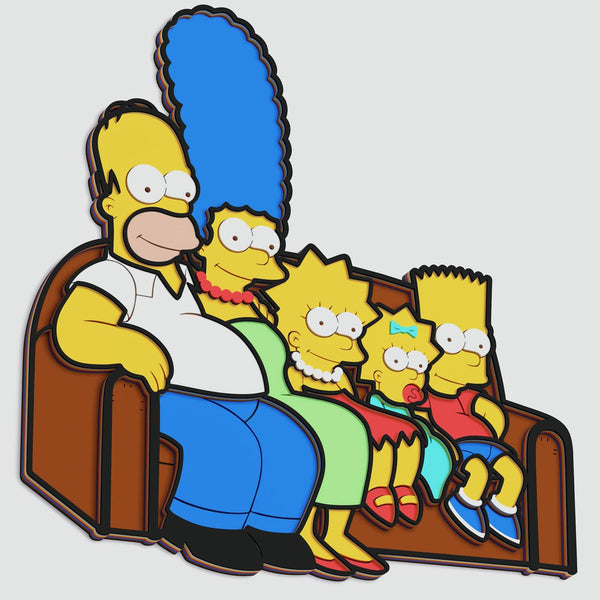 The Simpsons on Couch Layered Design for cutting
