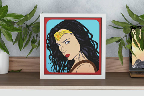 Wonder Woman Shadow Box. File for cutting