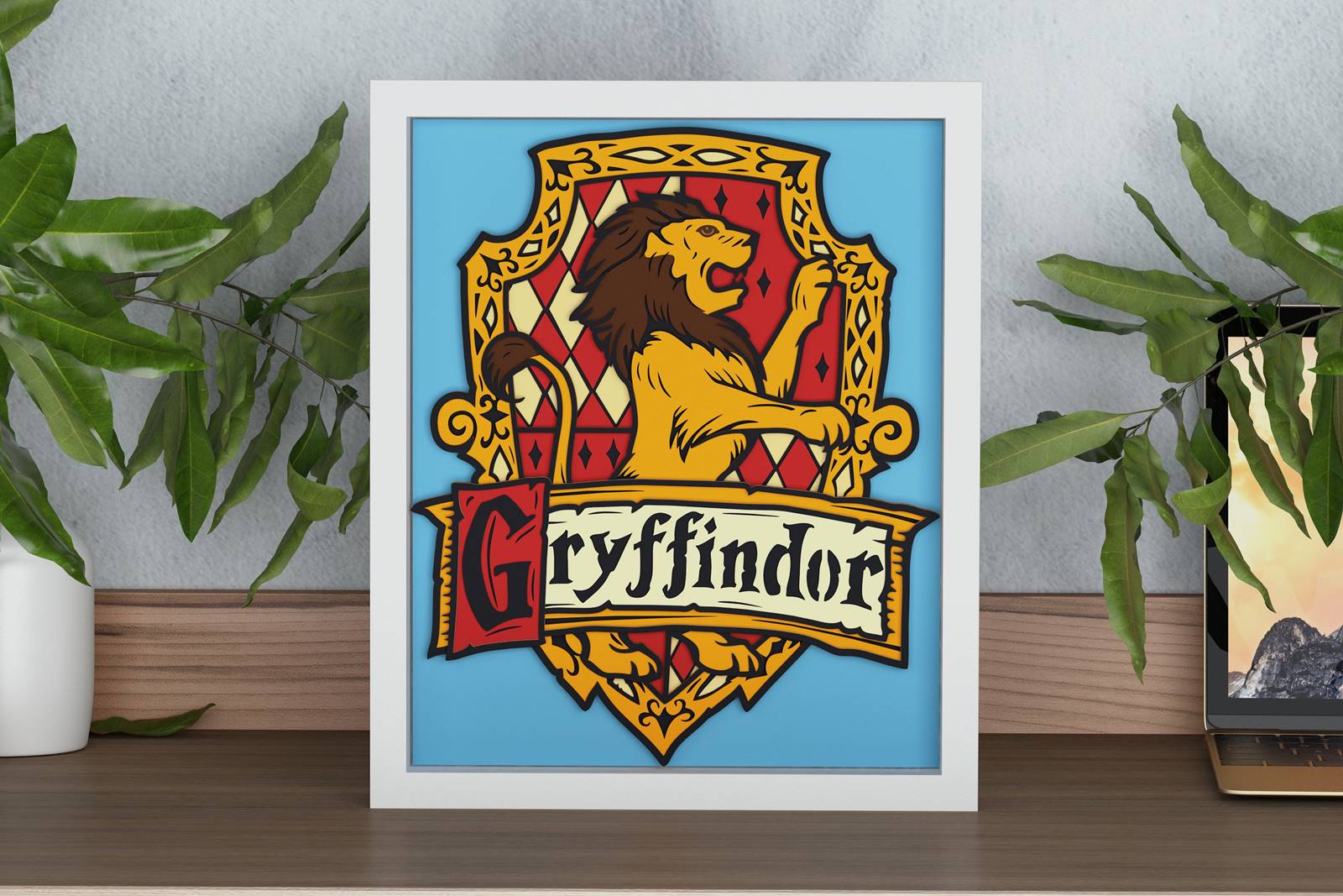 Gryffindor Shadow Box. File for cutting