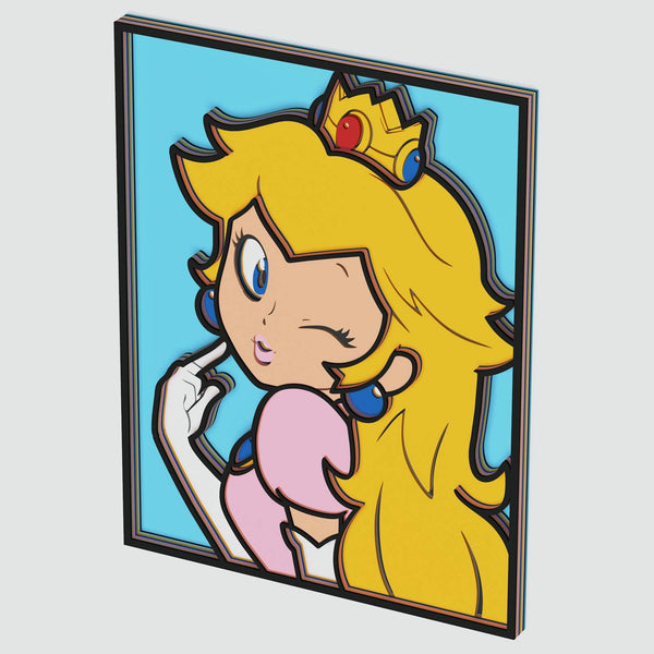 Princess Peach Portrait Layered Design for cutting