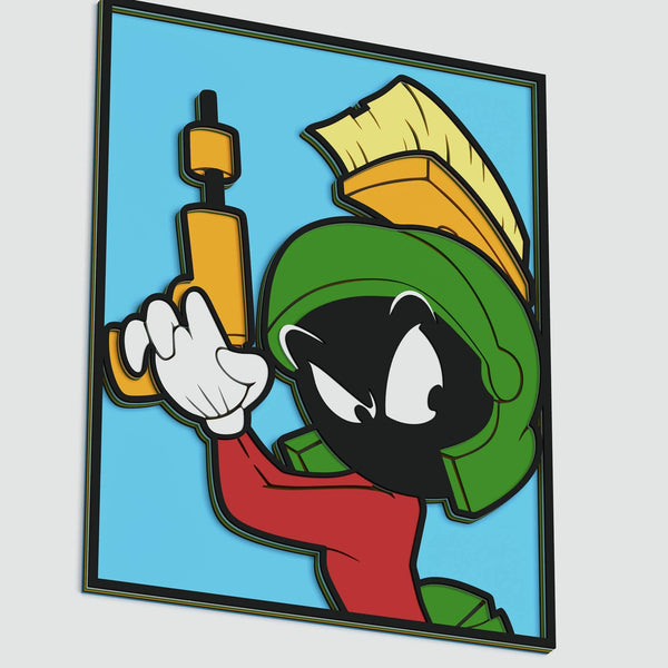 Marvin the Martian Portrait Layered Design for cutting