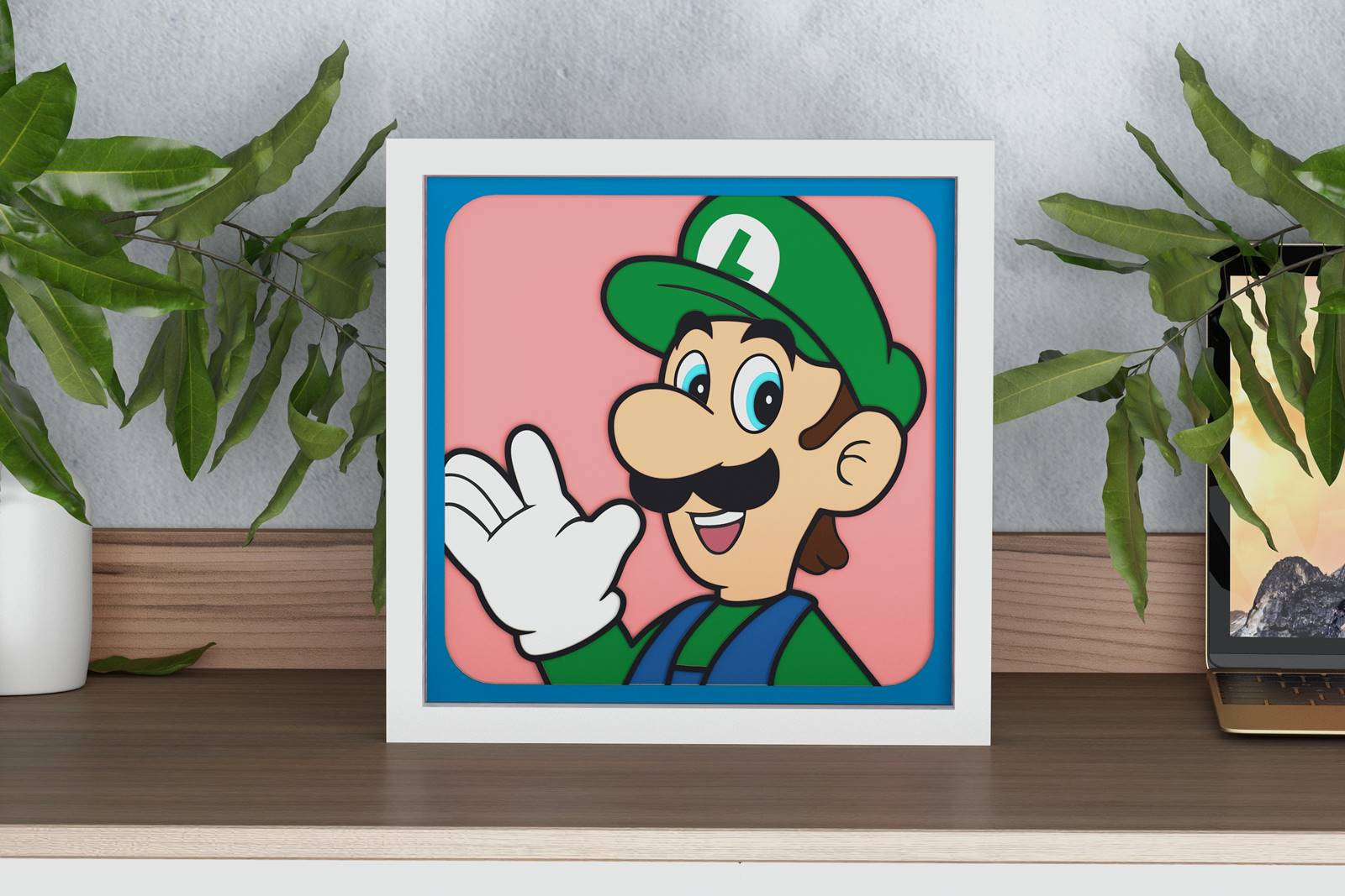 Luigi Shadow Box. File for cutting