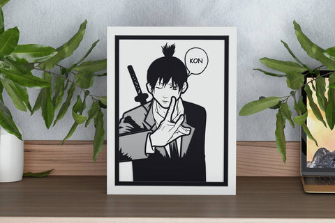 Manga Chainsaw Man Shadow Box. File for cutting