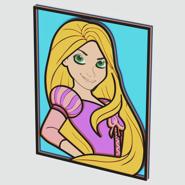 Rapunzel Portrait Layered Design for cutting
