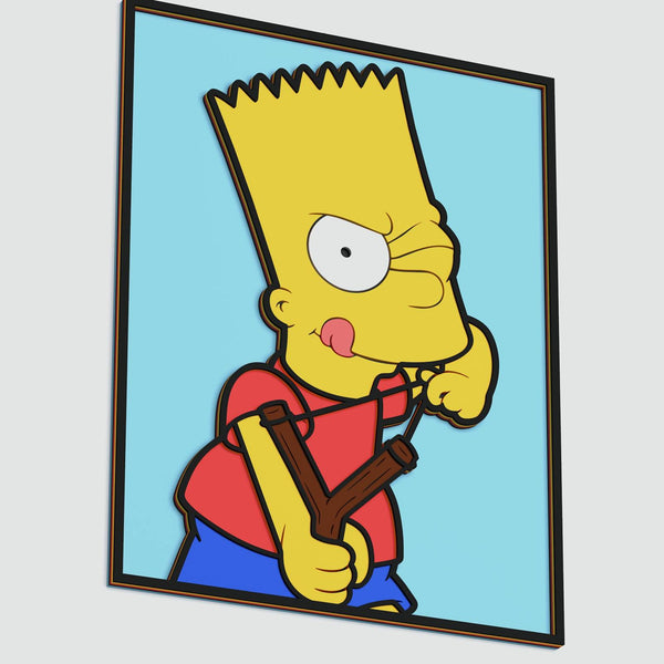 Bart Simpson Portrait Layered Design for cutting