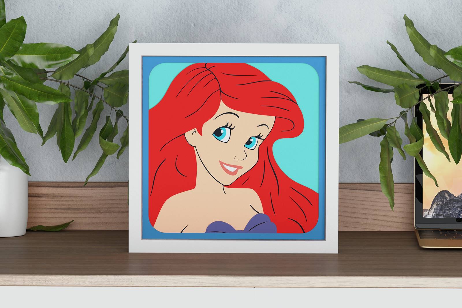 Little Mermaid Shadow Box. File for cutting