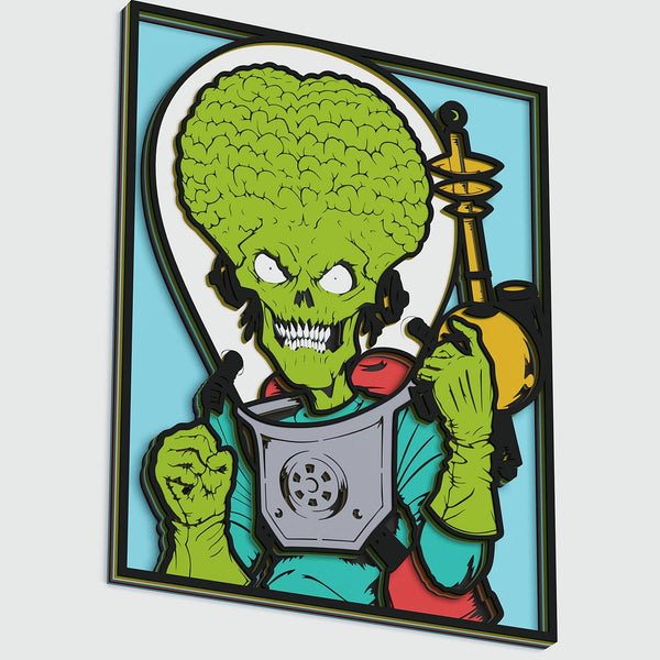 Alien from Mars Attacks Layered Design for cutting