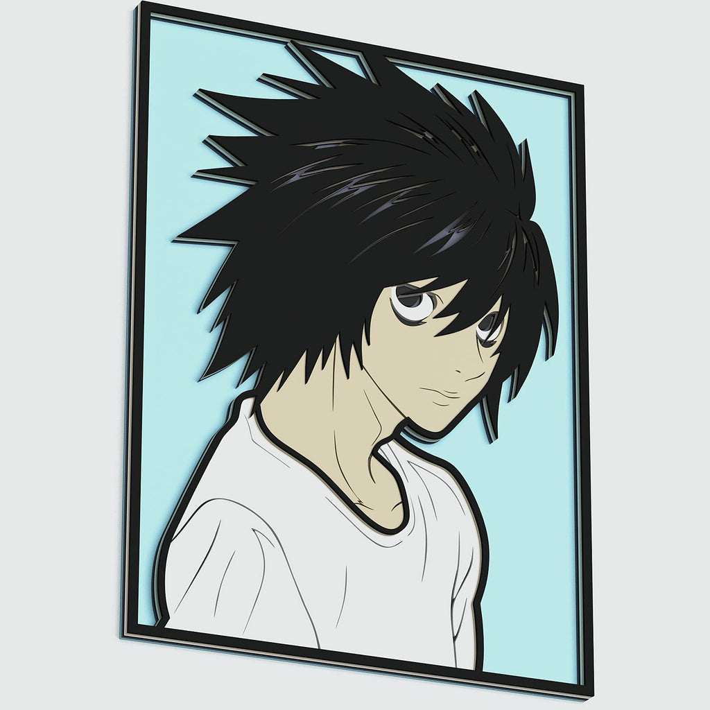 L Lawliet (Death Note) Layered Design for cutting - LaserCraftum
