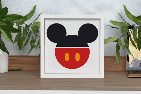 Mickey Logo Shadow Box. File for cutting